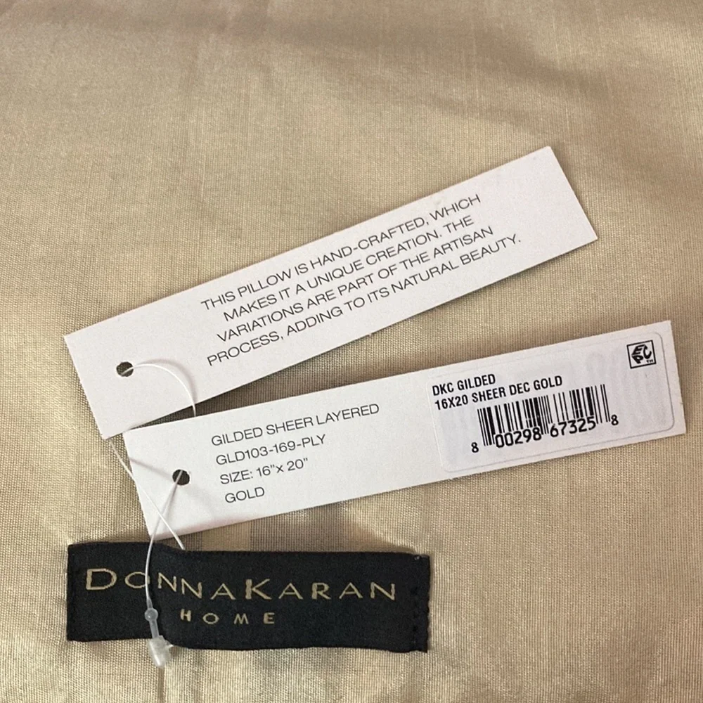 Donna Karan Home Gilded Sheer Layered Decorative Pillow Sham NWT